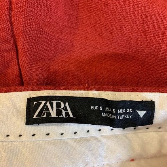 Zara Women's Flat Front Slash Pocket‎ Relaxed Wide Leg Pants Size S - Picture 6 of 11